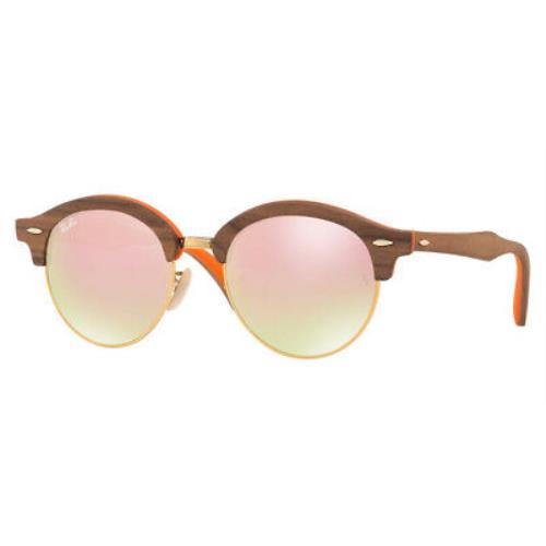 Ray-ban Club Copper Gradient Round 51MM Unisex Sunglasses RB4246M 12187O - Brown,Bronze-Copper Frame, Pink/Orange Lens