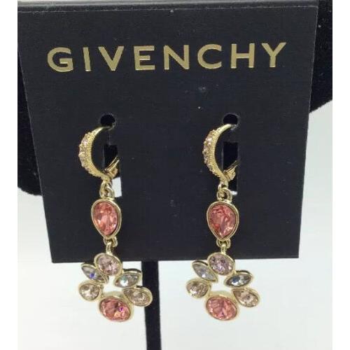 Givenchy Stone Crystal Cluster Patch Drop Earrings Gd103