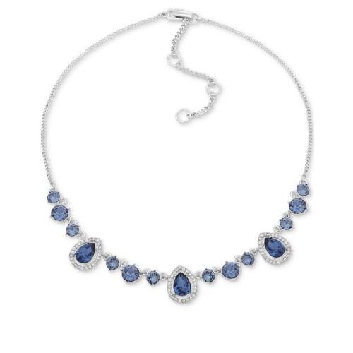 Givenchy Silver Tone Blue Stone Crystal Necklace 324 | 013742253832 ...