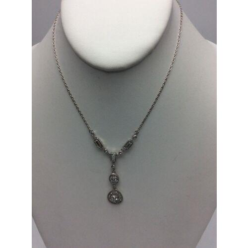 Givenchy Silver Tone Crystal Y Necklace Item 729 GN