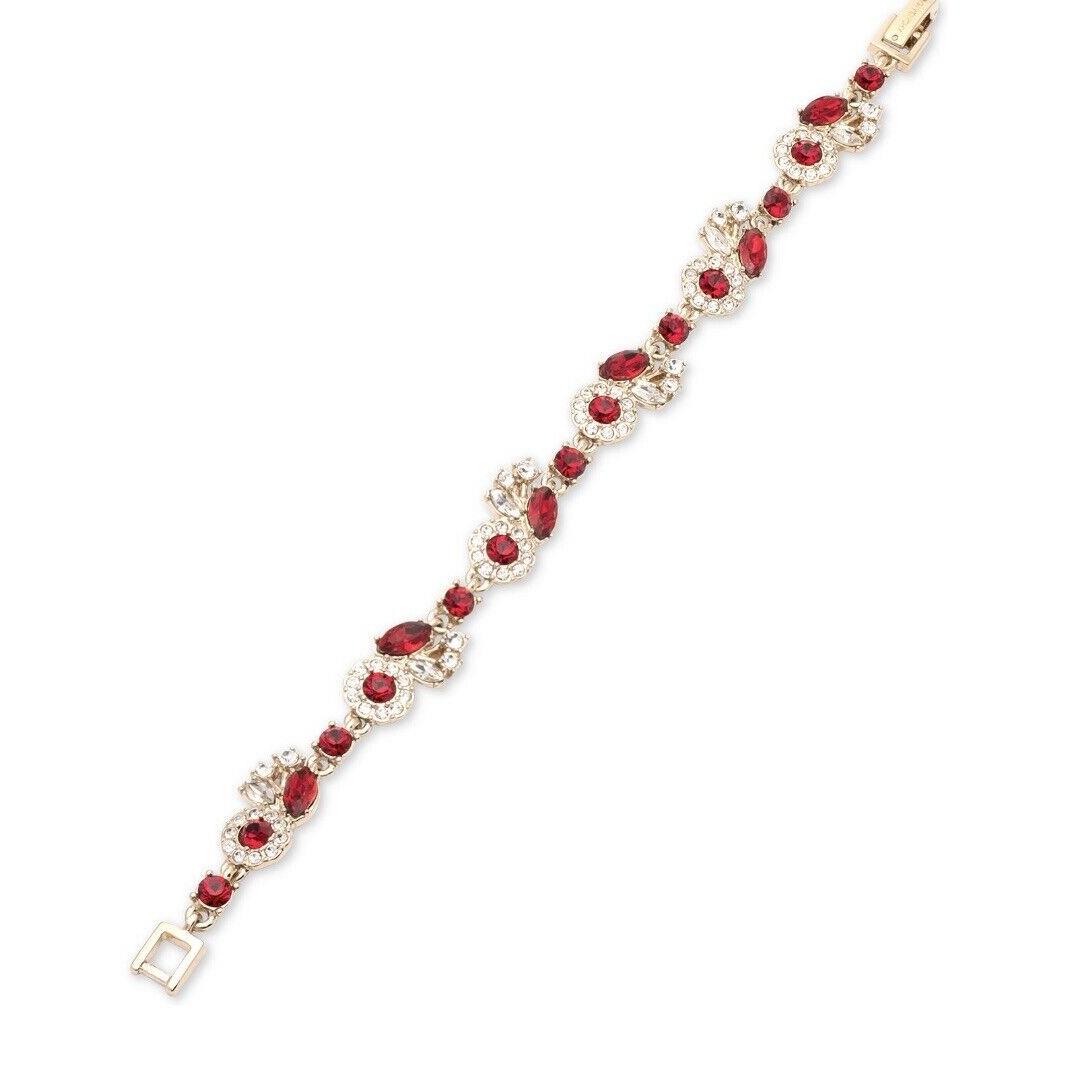 Givenchy Gold Tone Red Stone Flex Bracelet A1b