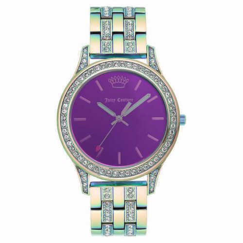 Juicy Couture JC/1321IRGN Black Label Swarovski Crystals Ladies Watch - Pink/Purple Dial
