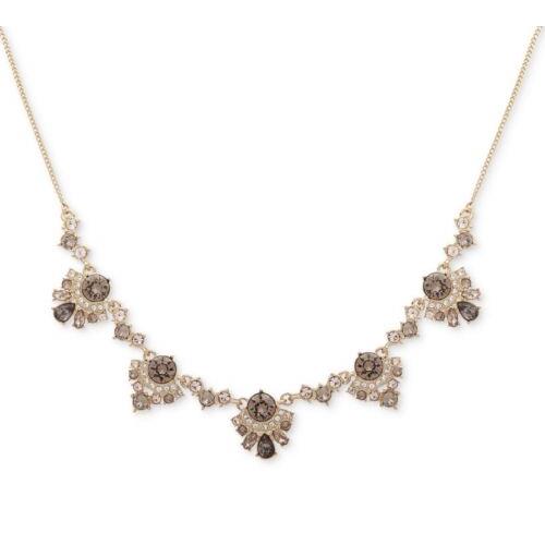 Givenchy Gold-tone Multi-cluster Crystal Collar Frontal Necklace GD101