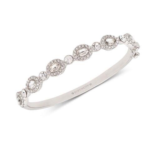 Givenchy Silver Tone Clear Crystal Bangle Bracelet A11