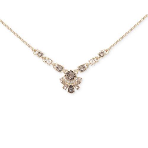 Givenchy Gold Tone Stone Crystal Pendant Necklace GN 626
