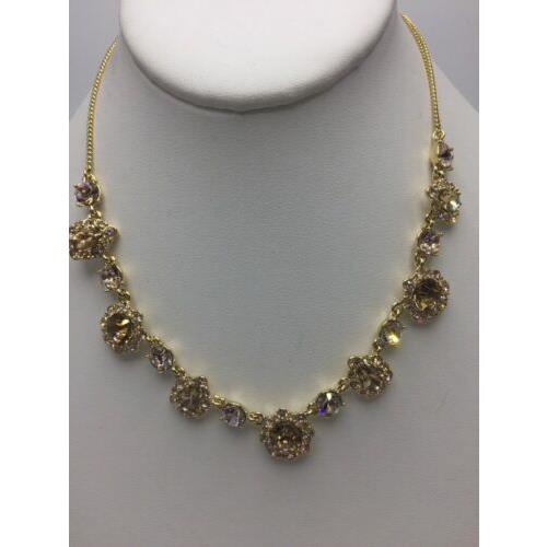 Givenchy Pave Crystal Collar Necklace Gold Tone 104 GN