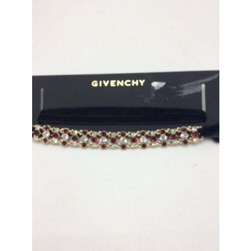Givenchy Clear Red Crystal Black Choker Necklace 3 GE