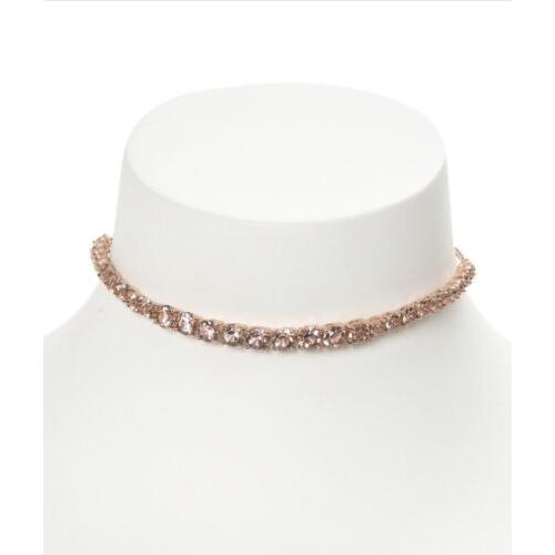 Givenchy Rose Gold Tone Crystal Slider Necklace 752 GN