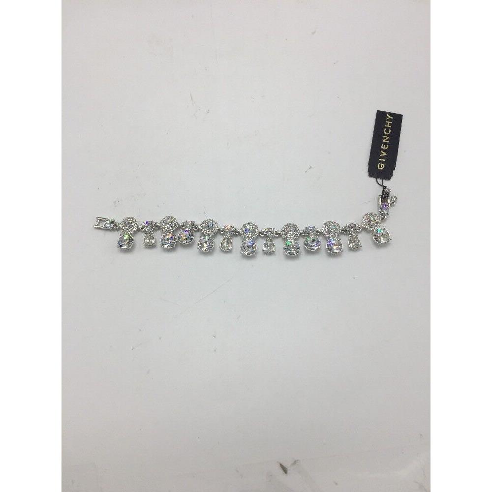 Givenchy Silver Tone Crystal Flex Statement Bracelet 89 GB