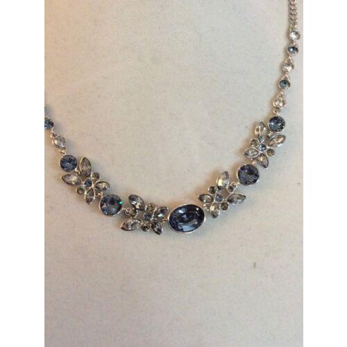 Givenchy Rhodium Tone Blue Cluster Statement Necklace 134 Gd