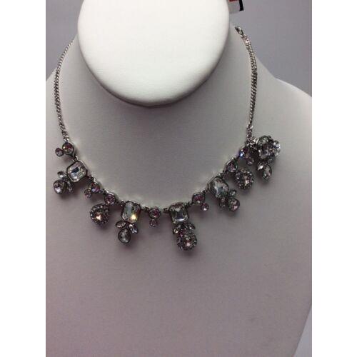 Givenchy Silver Tone Multi Crystal Pave Collar Necklace 162 GN