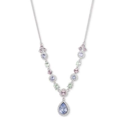 Givenchy Silver-tone Crystal Y Multi Colors Necklace GJ3