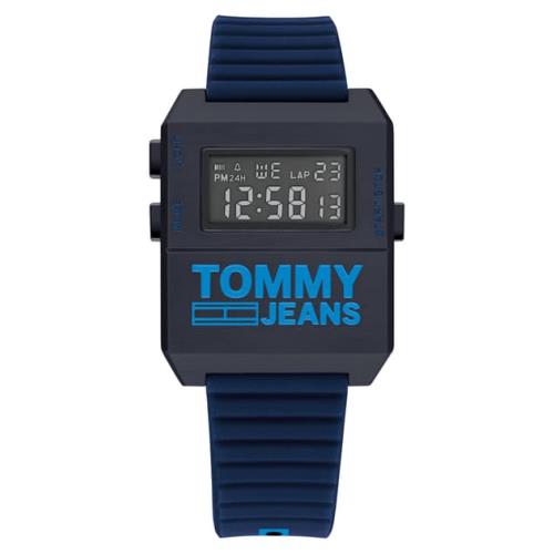 Tommy Hilfiger 1791677 Tommy Jeans Blue Silicone Strap Digital Watch - Dial: Blue, Band: Blue