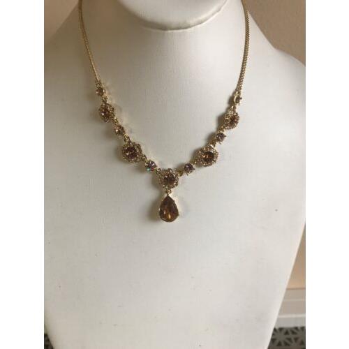Givenchy Gold Tone Crystal Necklace 7 GE