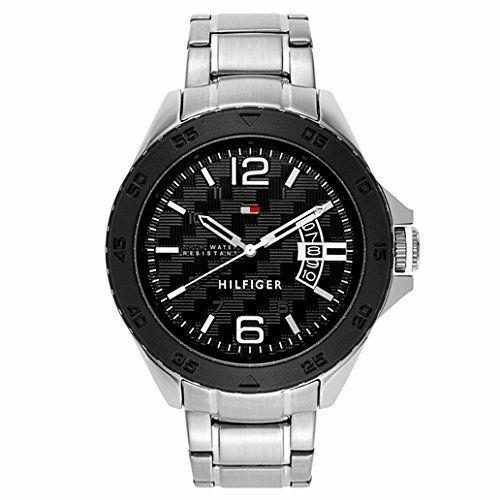 Tommy Hilfiger 1791206 Men`s Silver Stainless-steel Quartz Watch - Dial: Black, Band: Silver