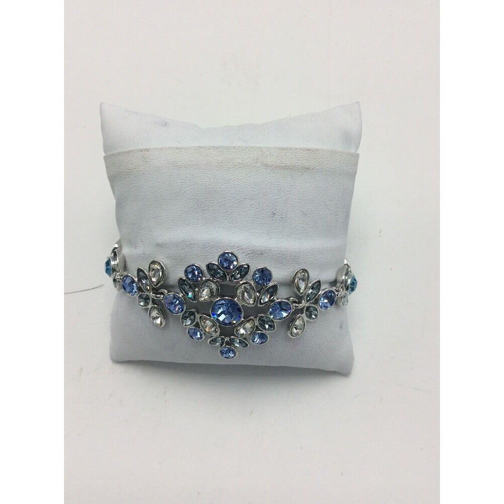 Givenchy Silver-tone Blue Crystal Cluster Link Bracelet 75 GB