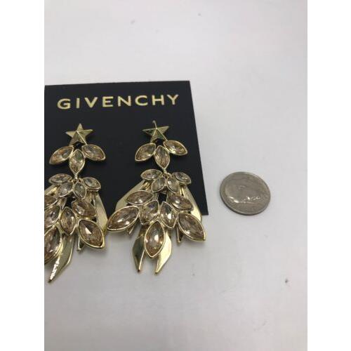 Givenchy Gold Tone Crystal Cer, Givenchy Gold Tone Crystal Chandelier Earrings