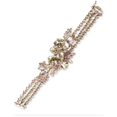 Givenchy Gold Tone Multi Strand Crystal Statement Bracelet JGV5