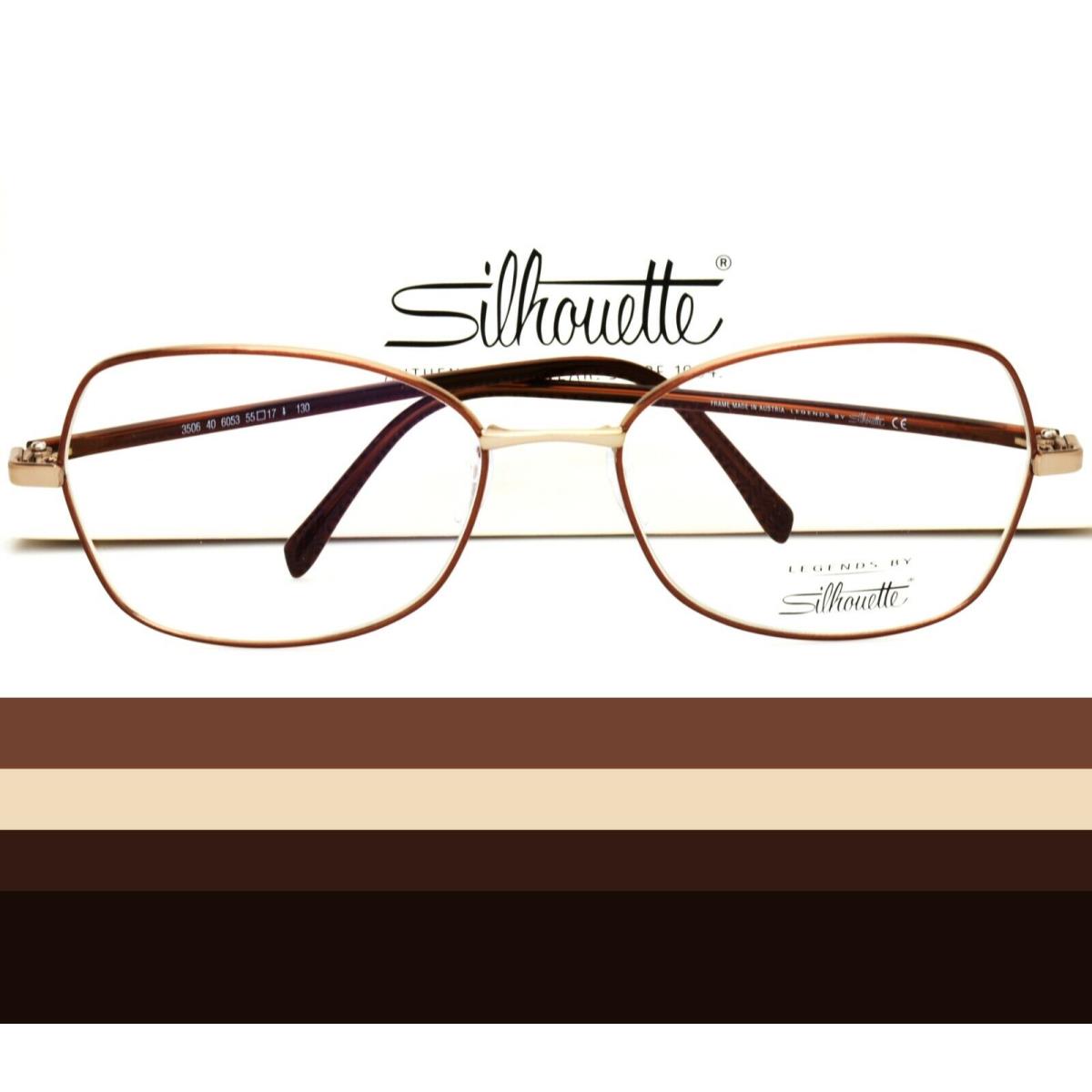 Silhouette Eyeglasses Brown Gold 55-17-130 3506