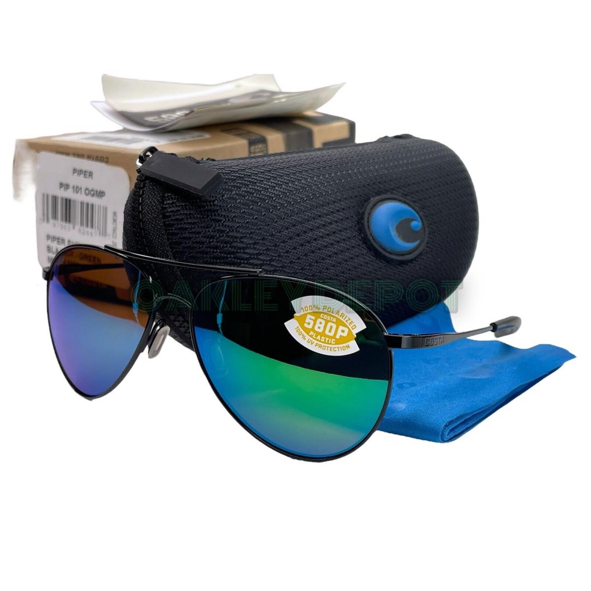 Costa Del Mar Piper Polished Black/green Mirror 580P Sunglasses