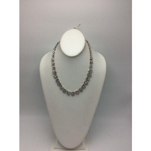 Givenchy Silver Tone Graduated Crystal Collar Statement Necklace 757 GN