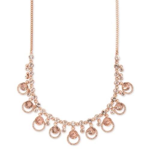 Givenchy Rose Gold Tone Crystal Collar Necklace 16 Plus 3 z 11