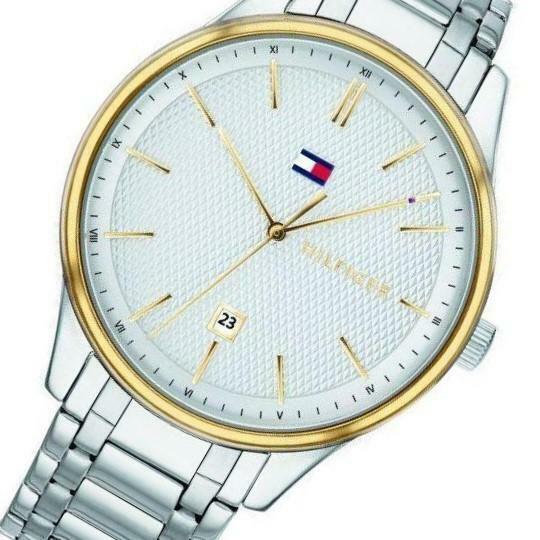 Tommy Hilfiger Men`s Gold-tone White Dial Stainless Steel Watch 1791491