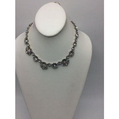 Givenchy Silvertone Crystals Studded Statement Necklace 765 GN