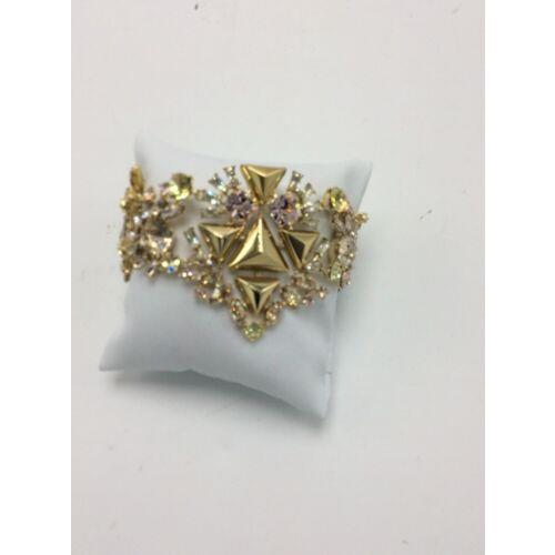 Givenchy Gold Tone Multi Crystal Statement Toggle Bracelet 218B