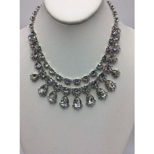 Givenchy Silver Tone Two Row Collar Necklace 771 GN