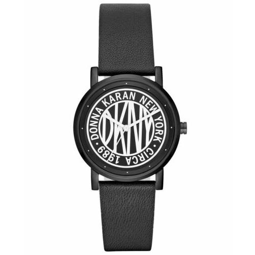 Dkny NY2765 Soho 34MM Women`s Black Leather Watch