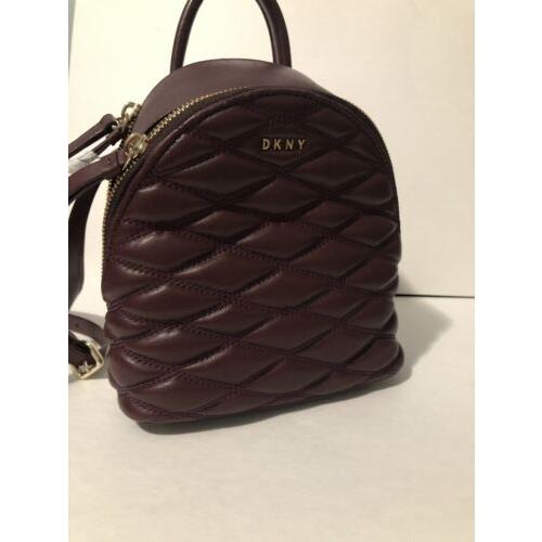 Dkny Bryant Park Quilted Leather Mini Crossbody Bag Handbag Burgundy Red