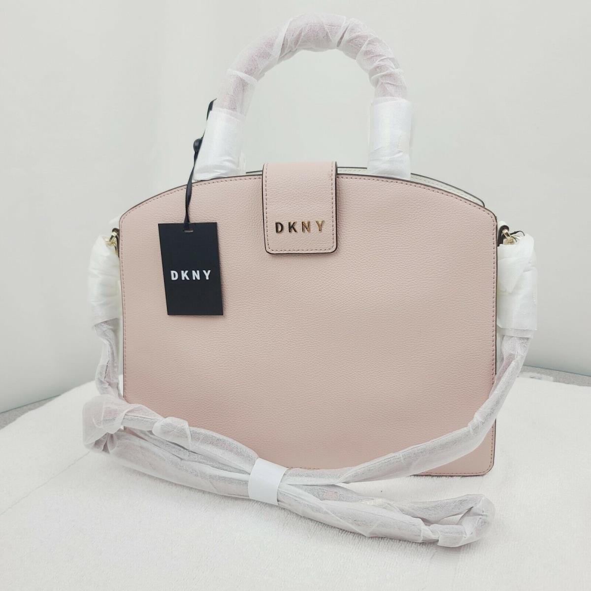 Dkny Women`s Leather Satchel Handbags Clara Medium Bag Pink White