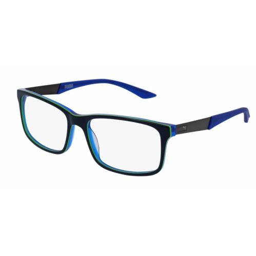 Puma PU 0074O 006 Blue Grey Rectangle Men`s Eyeglasses