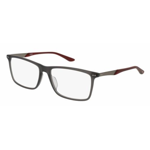 Puma PU 0096O 008 Grey Ruthenium Rectangle Men`s Eyeglasses