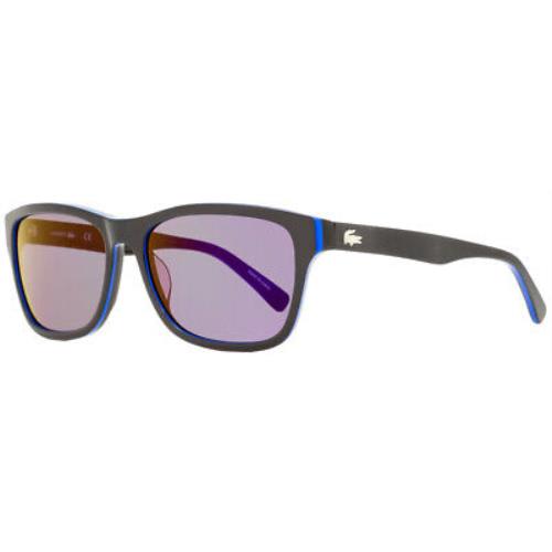 Lacoste L683s 006 Shiny Black Blue Gray Lens Squared Unisex Sunglasses