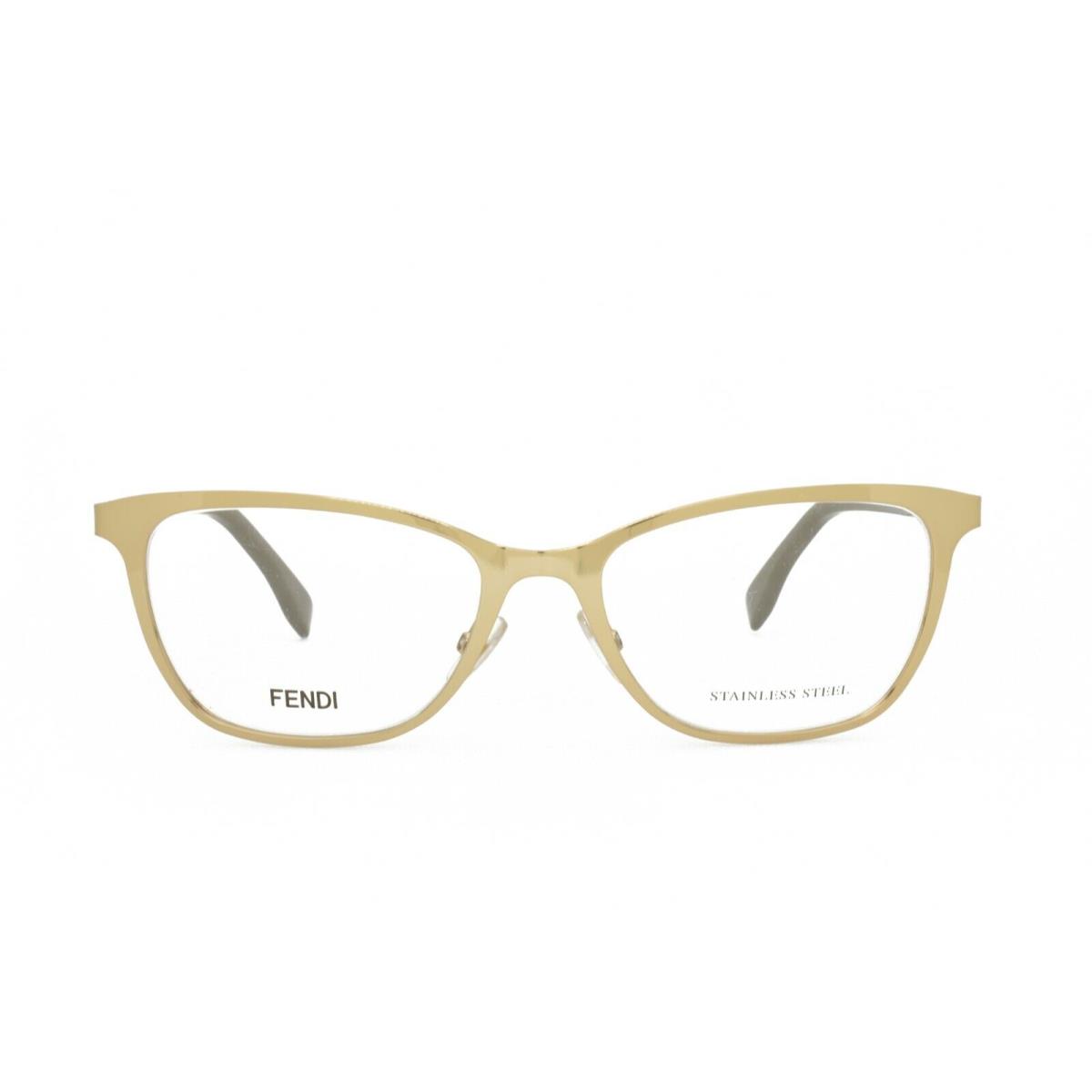 Fendi FF 0011 7SU Rx Eyeglasses 53-17-135 Gold Khaki