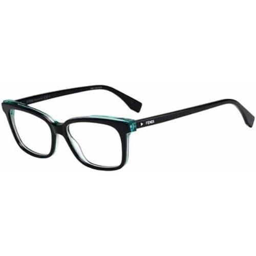 Fendi Ff 0252 Black 0807 Rectangle Eyeglasses Size: 52-15-140