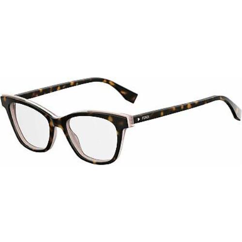 Fendi Ff 0256 Dark Havana 0086 Cat-eye Eyeglasses Size: 50-17-140