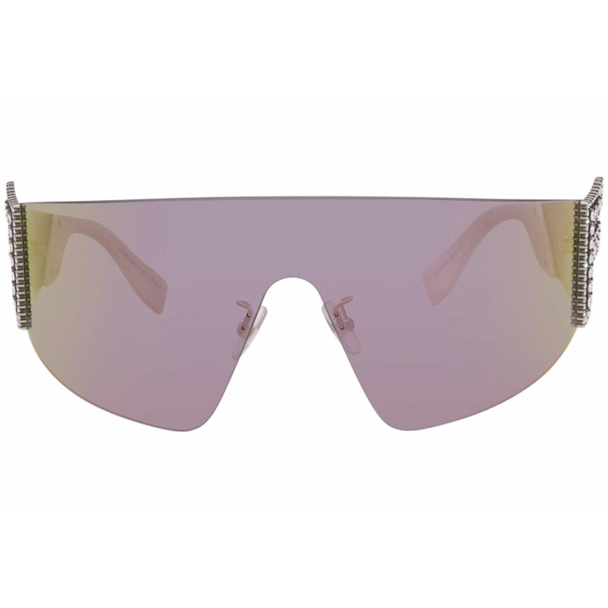 Fendi FF-0382/S J5GUE Sunglasses Women`s Gold/grey-pink Mirror Lens Shield 99mm