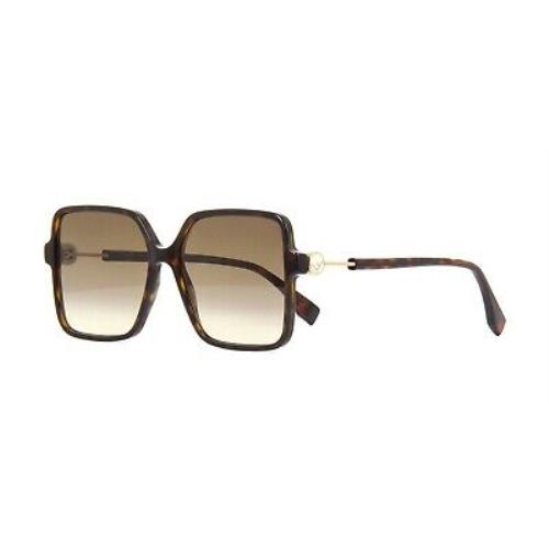 Fendi F IS Fendi FF 0411/S Dark Havana/brown Shaded 086/HA Sunglasses
