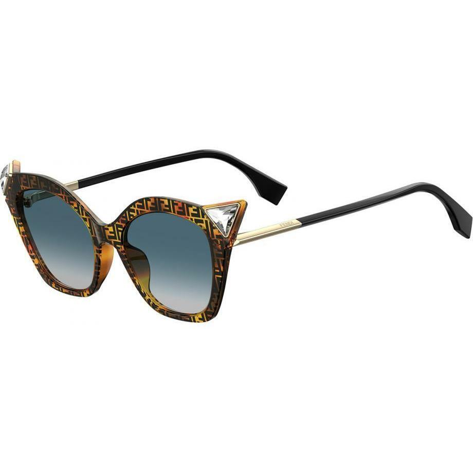 Fendi Iridia FF 0357/G/S Dark Havana/blue Shaded 086/08 Sunglasses