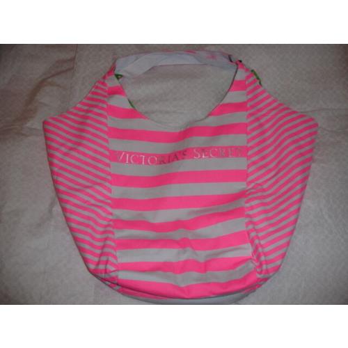 Victoria Secret Pink Sexy Stripe Beach Tote Hand Bag Purse Shopper Canvas