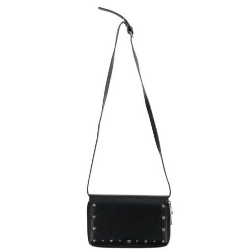 Versace Women`s Black Leather Shoulder Bag Clutch Wallet