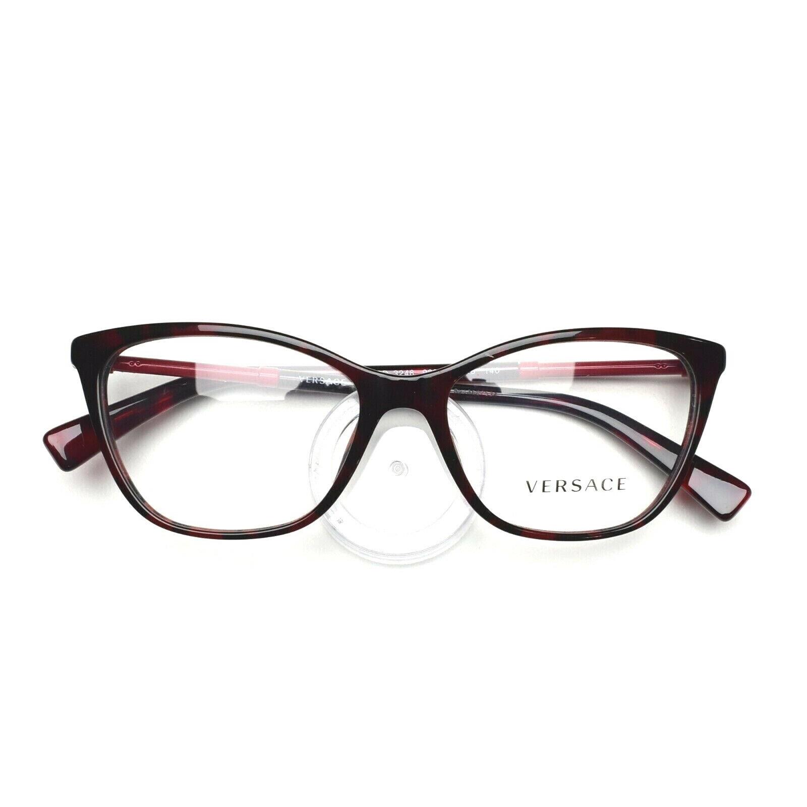 Versace Eyeglasses Frame 3248 989 Red Havana 54-16-140 Without Case - Tortoise Frame