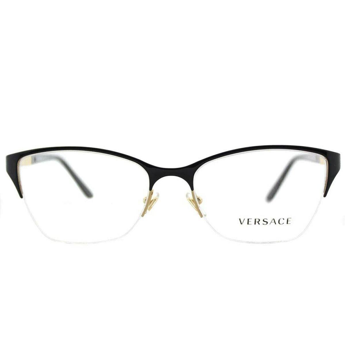 Versace Women`s Ve1218 Eyeglasses 53mm 8053672139136 Versace Eyeglasses Black Gold Frame
