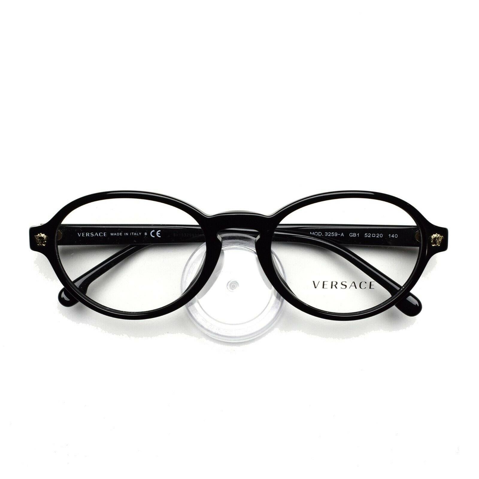 Versace Eyeglasses Frame 3259A GB1 Black 52-20-140 Without Case - Black Frame
