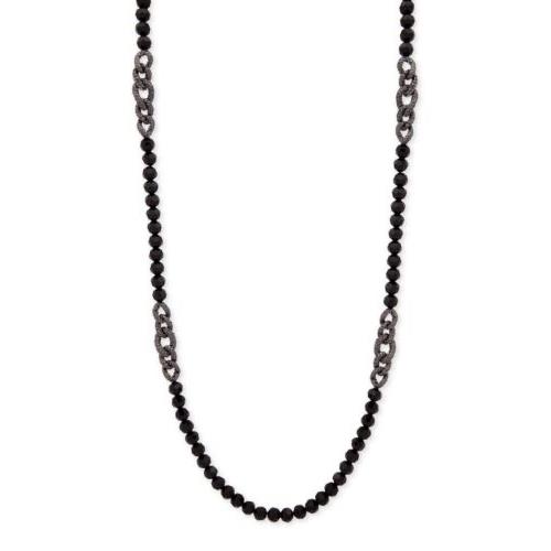 Lauren Ralph Lauren Black Crystal Link 42 Strand Necklace A1q