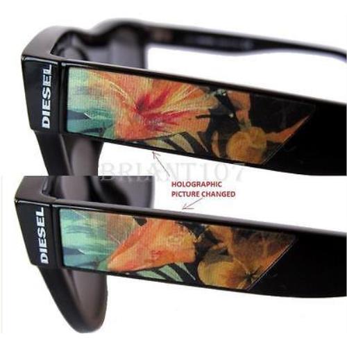 Diesel sunglasses  - Black-Orange-Flower Frame, Gray Lens 1