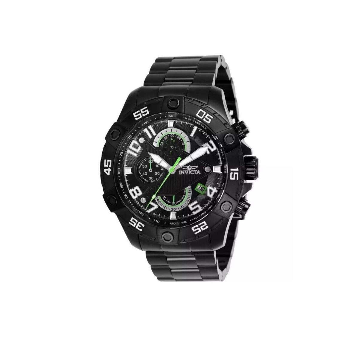 Invicta S1 Rally 26101 Men`s Round Black Green Analog Chronograph Date Watch